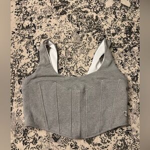 Gray Reworked Champion Sports Bra/Crop Top